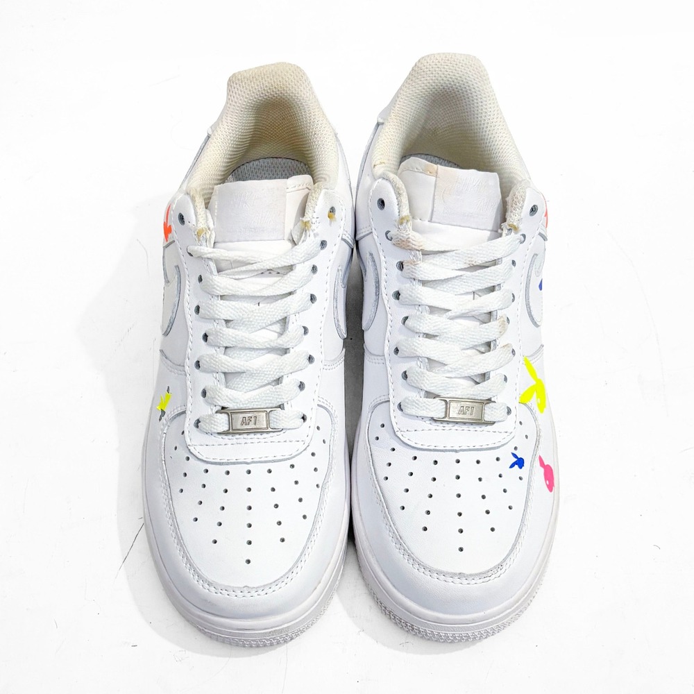 Nike Air Force 1 Custom Rainbow PLAYBOY Low White‎ M 7/W 8.5 - Picture 2 of 11